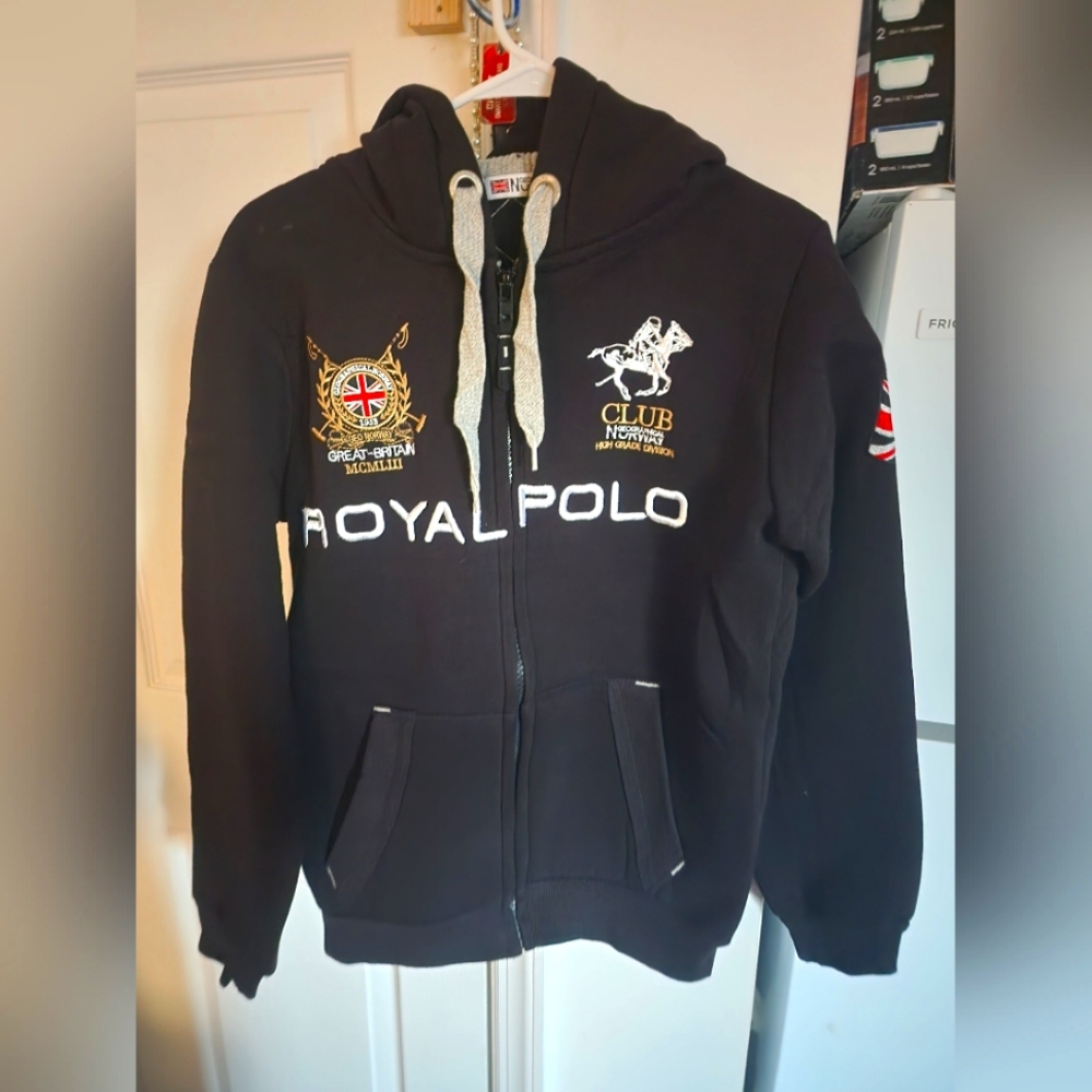 Geographical Norway Royal Polo Black Zip-Up Hoodie